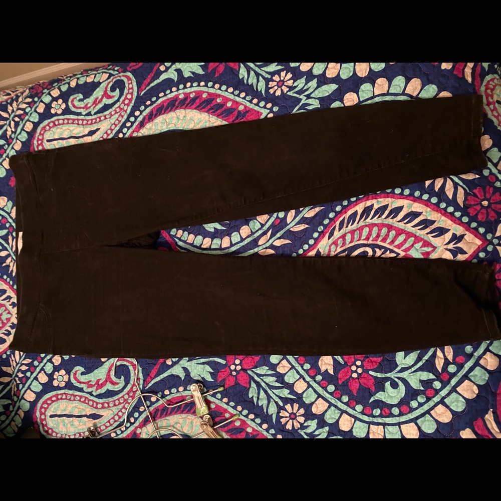 Ann Taylor Loft Black Leggings: Back pockets/fake front pockets size: 12/31